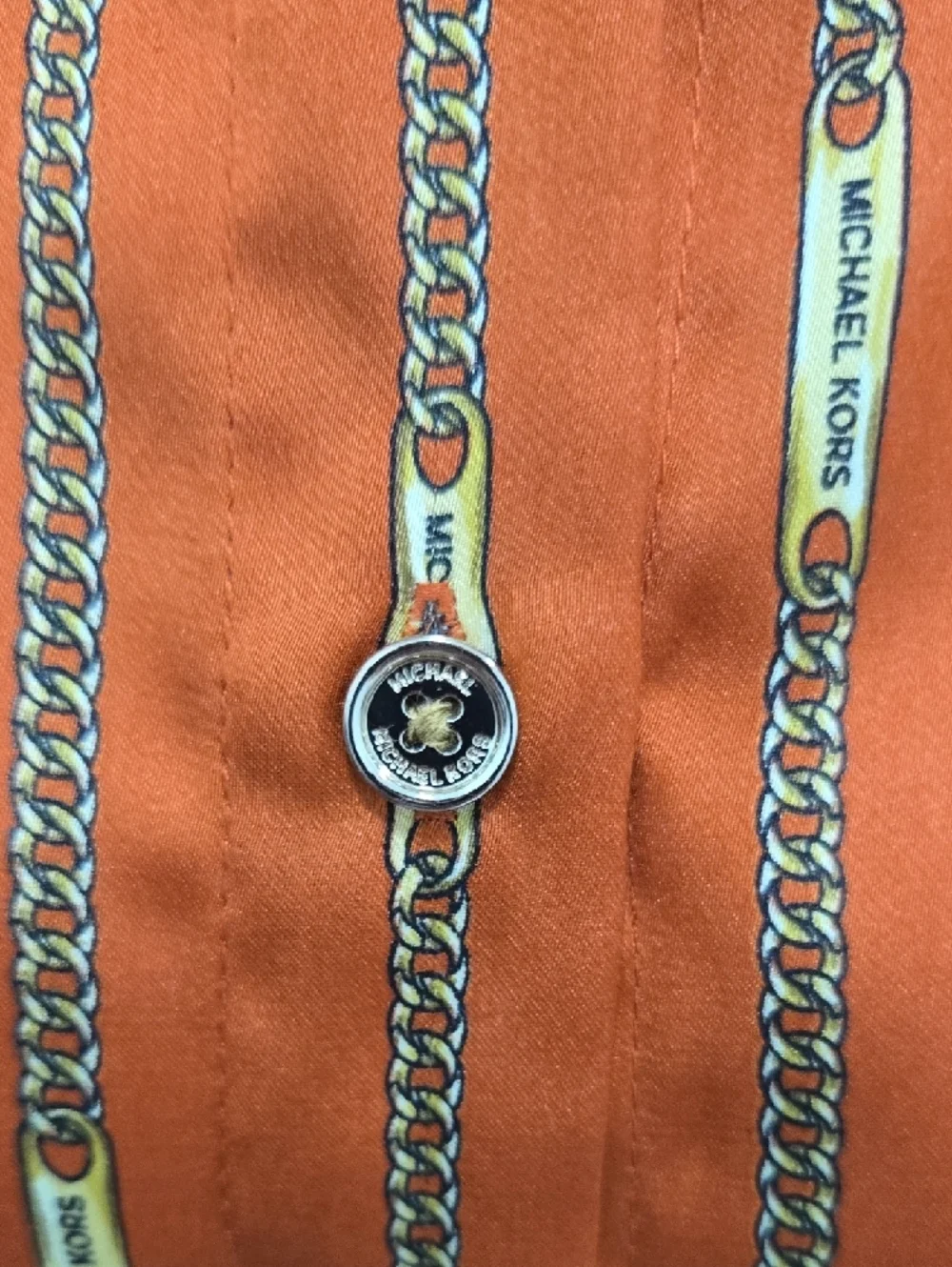 2-Michael Kors Button-Down Shirt Pair in White and Rust Orange - Picture 11 of 11